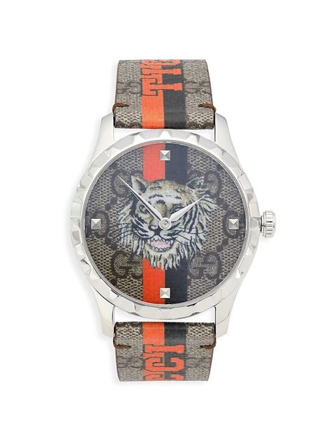 gucci watch mens tiger|Gucci tiger supreme watch.